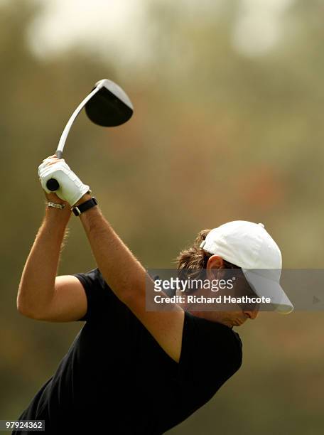 Thomas Aiken of South Africa in action during the final round of the Hassan II Golf Trophy at Royal Golf Dar Es Salam on March 21, 2010 in Rabat,...