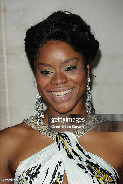 Antonia Okonma attends the Laurence Olivier Awards at The Grosvenor House Hotel, on March 21, 2010 in London, England.