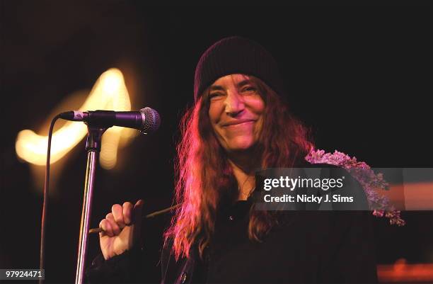 Patti Smith performs at the Union Chapel on March 21, 2010 in London, England.