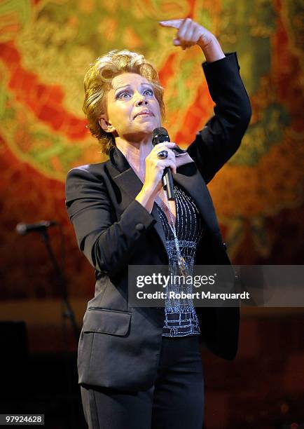 Paloma San Basilio peforms at the Palau de la Musica on March 21, 2010 in Barcelona, Spain.