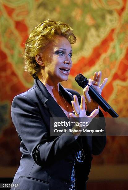 Paloma San Basilio peforms at the Palau de la Musica on March 21, 2010 in Barcelona, Spain.