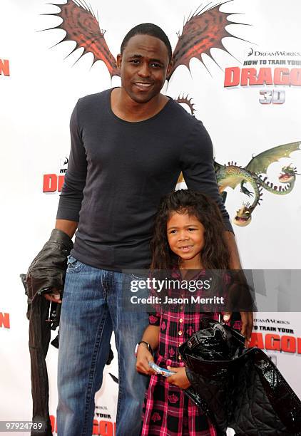Actor Wayne Brady and guest arrive at the premiere of Dreamworks Animation's "How To Train Your Dragon" on March 21, 2010 at Gibson Amphitheatre in...