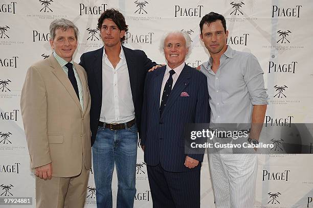 Larry Boland, Nic Roldan, Yves Piaget and Jeffrey Donovan attend the Piaget Gold Cup at the Palm Beach International Polo Club on March 21, 2010 in...