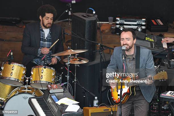 Brian Burton aka Danger Mouse and James Mercer of Broken Bells performs at Mohawk during day 4 of SXSW 2010 Music Festival on March 20, 2010 in...