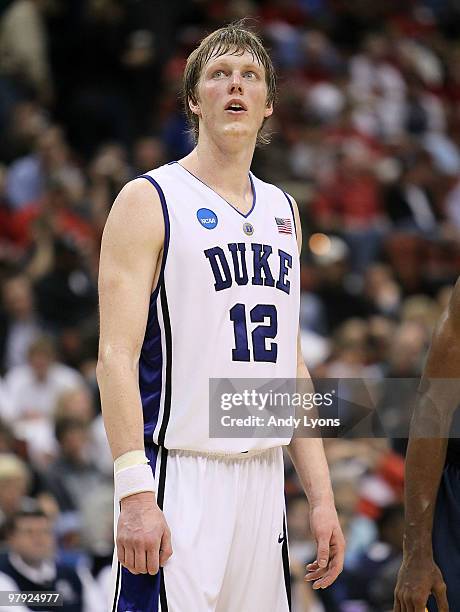 Kyle Singler of the Duke Blue Devils is pictured in the game against the California Golden Bears during the second round of the 2010 NCAA men's...