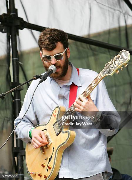 Frank McElory of Dr. Dog performs in concert at The Rachel Ray Party at Stubbs on March 20, 2010 in Austin, Texas.