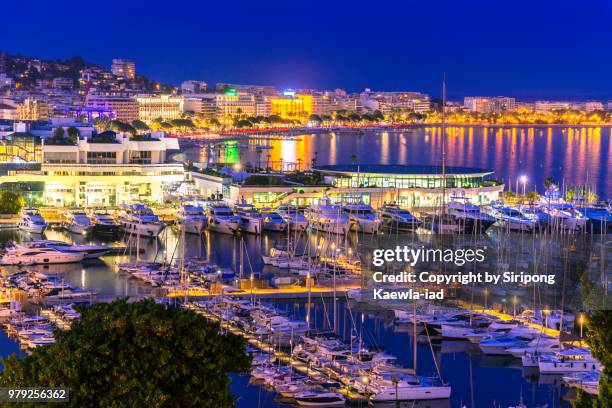 city night light in cannes, france. - copyright by siripong kaewla iad fotografías e imágenes de stock