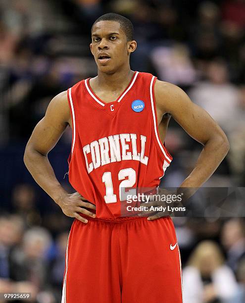 Louis Dale of the Cornell Big Red is pictured in the game against the Wisconsin Badgers during the second round of the 2010 NCAA men's basketball...