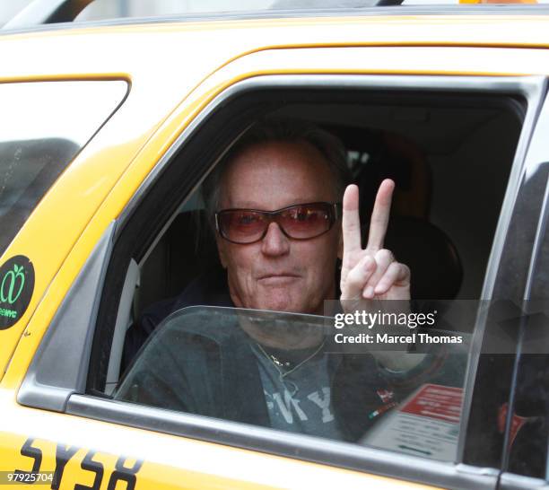 Peter Fonda visits Pastis restaurant in the Meat Packing district on March 20, 2010 in New York City.