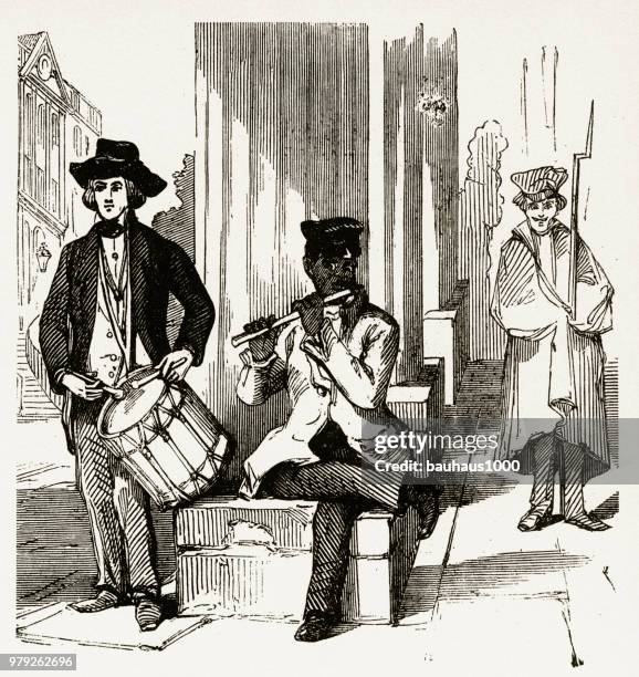 antique early american engraving depicting social issues, circa 1850's - child slave stock illustrations