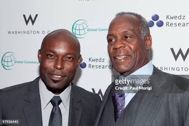 Actor Jimmy Jean Louis and actor Danny Glover attend To Haiti With Love at the W Hotel Washington, DC on March 21, 2010 in Washington, DC.