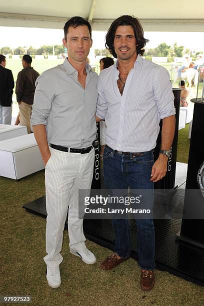 Jeffery Donavan and Nacho Figueras pose at Palm Beach International Polo Club on March 21, 2010 in Wellington, Florida.