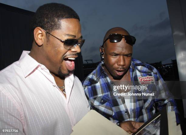 Nathan Morris and Wanya Morris of Boyz II Men attend Jazz In The Gardens 2010 on March 21, 2010 in Miami Gardens, Florida.
