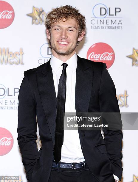 Actor Alex Pettyfer recipient of the Male Star of Tomorrow Award arrives at the ShoWest awards ceremony at Paris Las Vegas during ShoWest, the...