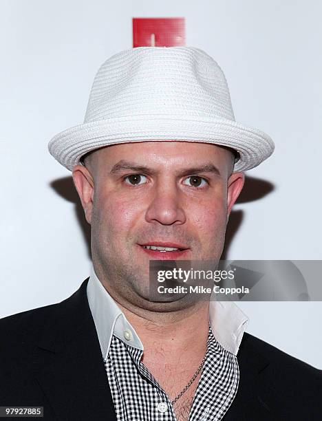 Jerseylicious cast member Anthony Lombardi attends the Gatsby Salon's Premiere Party at LUA on March 21, 2010 in Hoboken, New Jersey.