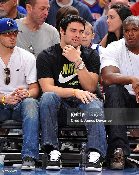 Mark Sanchez attends a game between the Houston Rockets and the New York Knicks at Madison Square Garden on March 21, 2010 in New York City.