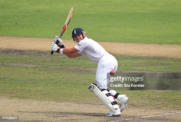 England batsman Matt Prior picks up some runs during day three of the 2nd Test match between Bangladesh and England at Shere-e-Bangla National...