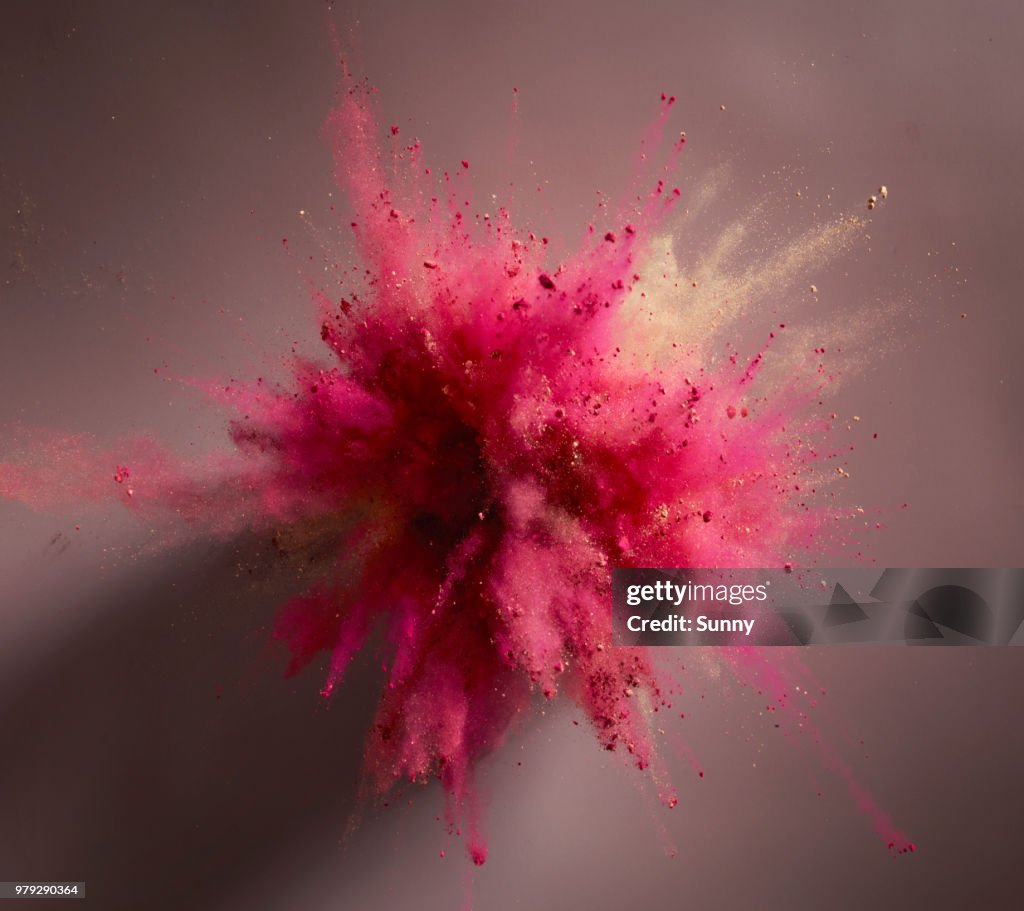 Colorful powder explosion