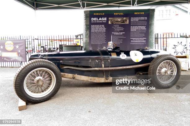 Delage 15-S-8 Grand Prix Racing Car at Brooklands Racing Circuit on June 16, 2018 in Weybridge, England.