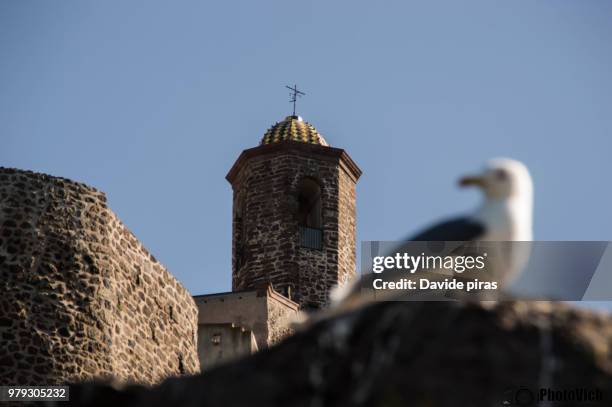 campanile castelsardo - castelsardo stock pictures, royalty-free photos & images