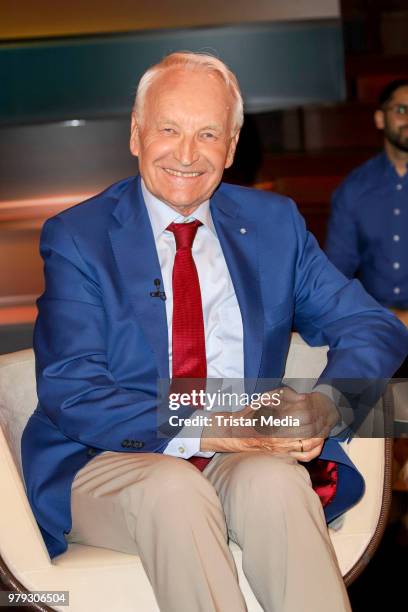 German politician Edmund Stoiber during the TV show 'Markus Lanz' on June 19, 2018 in Hamburg, Germany.