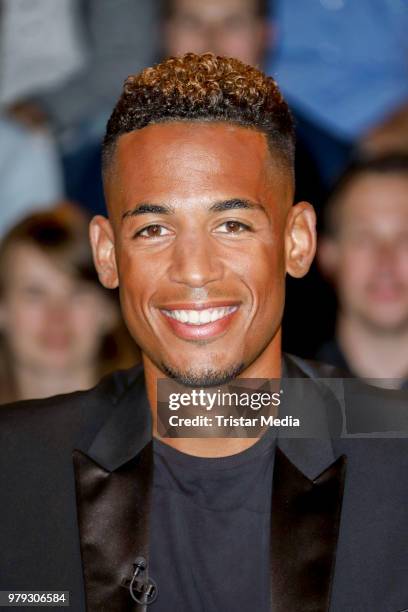 German soccer player Dennis Aogo during the TV show 'Markus Lanz' on June 19, 2018 in Hamburg, Germany.