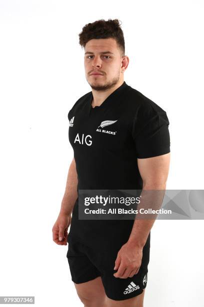 Ricky Riccitelli poses during a New Zealand All Blacks headshots session on June 20, 2018 in Auckland, New Zealand.