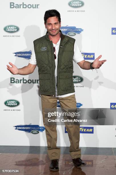 Singer David de Maria presents 'Land Rover Discovery Challenge' 2018 at the Barajas Airport on June 20, 2018 in Madrid, Spain.