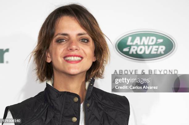 Actress Macarena Gomez presents 'Land Rover Discovery Challenge' 2018 at the Barajas Airport on June 20, 2018 in Madrid, Spain.