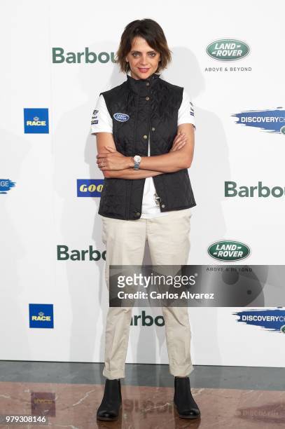 Actress Macarena Gomez presents 'Land Rover Discovery Challenge' 2018 at the Barajas Airport on June 20, 2018 in Madrid, Spain.