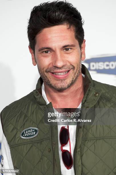 Singer David de Maria presents 'Land Rover Discovery Challenge' 2018 at the Barajas Airport on June 20, 2018 in Madrid, Spain.