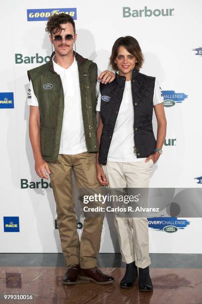 Singer Aldo Comas and wife actress Macarena Gomez present 'Land Rover Discovery Challenge' 2018 at the Barajas Airport on June 20, 2018 in Madrid,...
