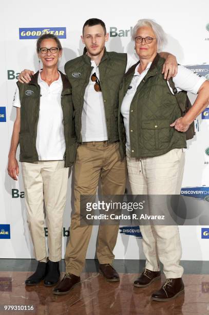 Paola Dominguin, actor Nicolas Coronado and Lucia Dominguin present 'Land Rover Discovery Challenge' 2018 at the Barajas Airport on June 20, 2018 in...