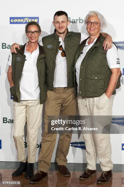 Paola Dominguin, actor Nicolas Coronado and Lucia Dominguin present 'Land Rover Discovery Challenge' 2018 at the Barajas Airport on June 20, 2018 in...