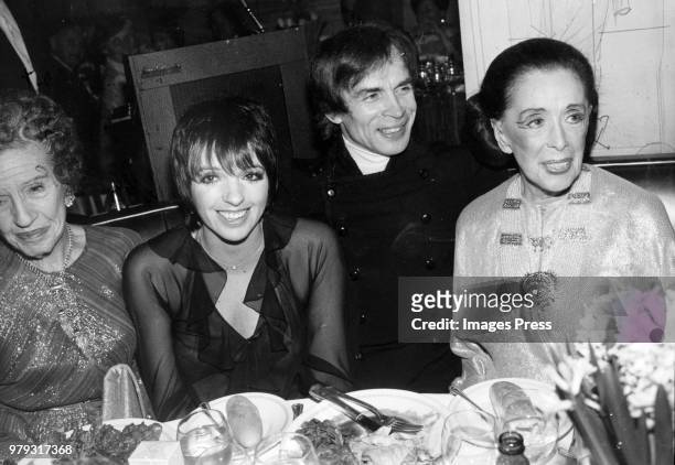 Liza Minnelli, Russian ballet star Rudolf Nureyev and Martha Graham circa 1980 in New York.