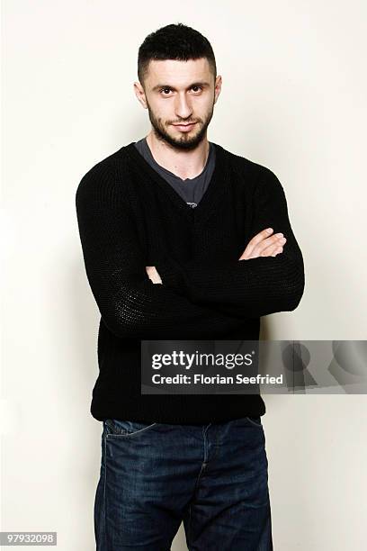 Actor Dragos Bucur poses for a picture during the shooting stars portrait session during the 60th Berlin International Film Festival at Palmen Garden...