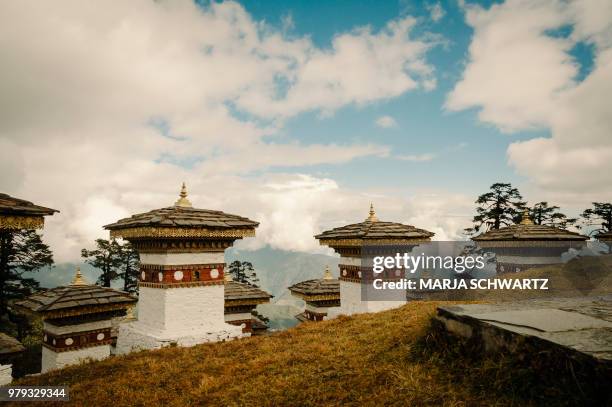 druk wangyal khang zhang chortens, thimphu, punakha, bhutan - druk 個照片及圖片檔