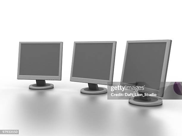 three 3d monitors - silver screen collection 個照片及圖片檔