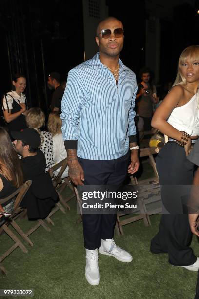 Basketball Player PJ Tucker attends the Off-White Menswear Spring/Summer 2019 show as part of Paris Fashion Week on June 20, 2018 in Paris, France.