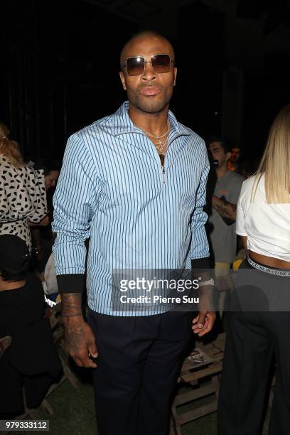 Basketball Player PJ Tucker attends the Off-White Menswear Spring/Summer 2019 show as part of Paris Fashion Week on June 20, 2018 in Paris, France.