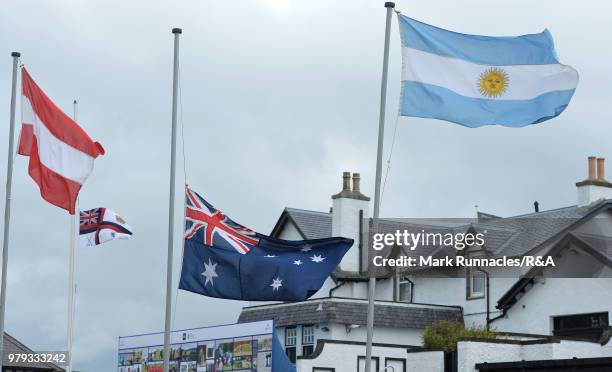 The Australian and Royal and Ancient club flags at half mast in tribute to the passing of Australian 5 times Open winner Peter Thompson who died over...