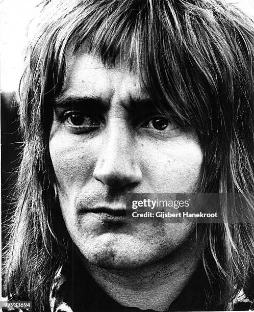 Rod Stewart posed backstage at the Oval Cricket Ground, London before the Faces Concert on September 18 1971