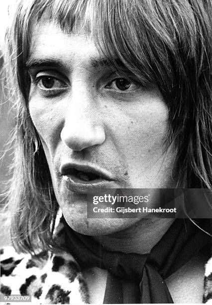 Rod Stewart posed backstage at the Oval Cricket Ground, London before the Faces Concert on September 18 1971