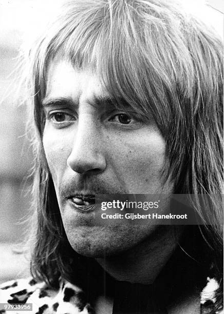 Rod Stewart posed backstage at the Oval Cricket Ground, London before the Faces Concert on September 18 1971