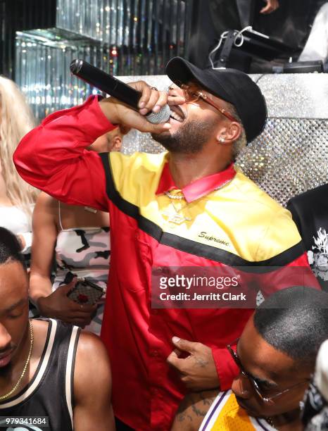 Eric Bellinger performs at Tamba Hali EP Release Party at Murano on June 19, 2018 in West Hollywood, California.