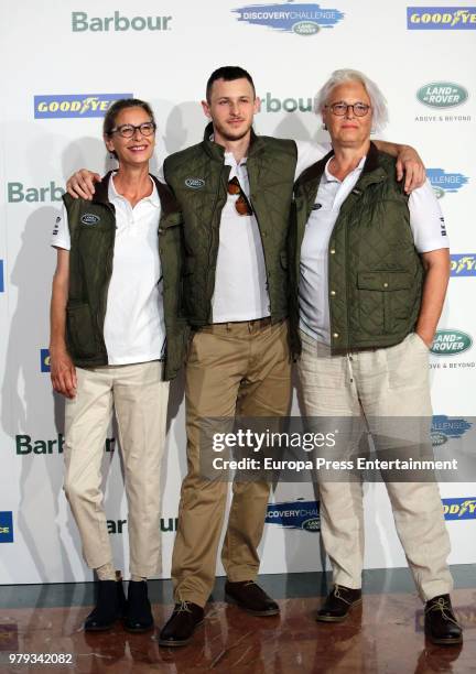 Paola Dominguin, actor Nicolas Coronado and Lucia Dominguin attend Land Rover Discovery Challenge presentation on June 20, 2018 in Madrid, Spain.