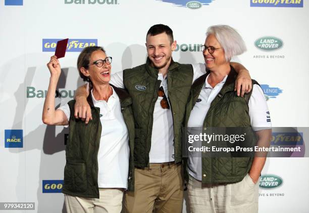 Paola Dominguin, actor Nicolas Coronado and Lucia Dominguin attend Land Rover Discovery Challenge presentation on June 20, 2018 in Madrid, Spain.