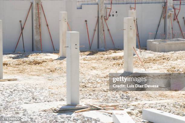 foundation holes at different stages - ferro metal stock pictures, royalty-free photos & images