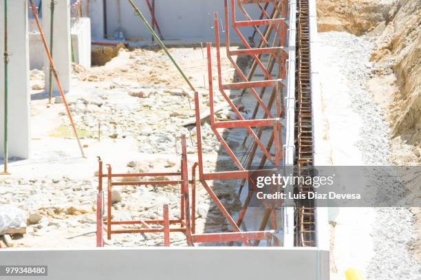 foundation holes at different stages - ferro metal stock pictures, royalty-free photos & images