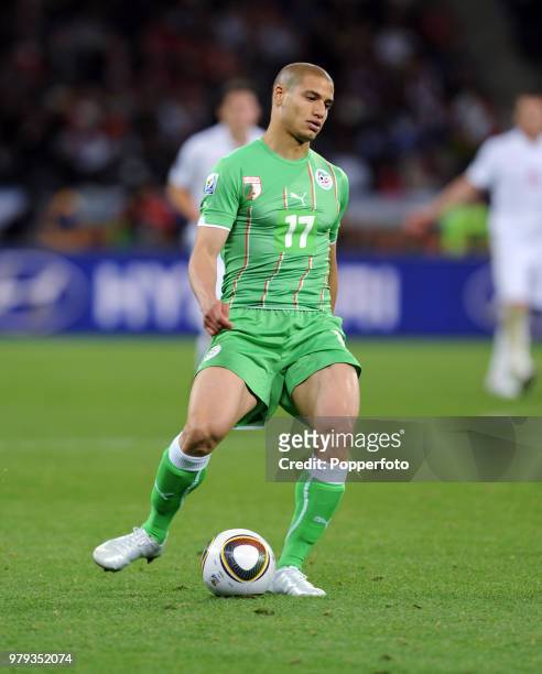 Adlane Guedioura of Algeria in action during the FIFA World Cup Group C match between England and Algeria at the Cape Town Stadium on June 18, 2010...